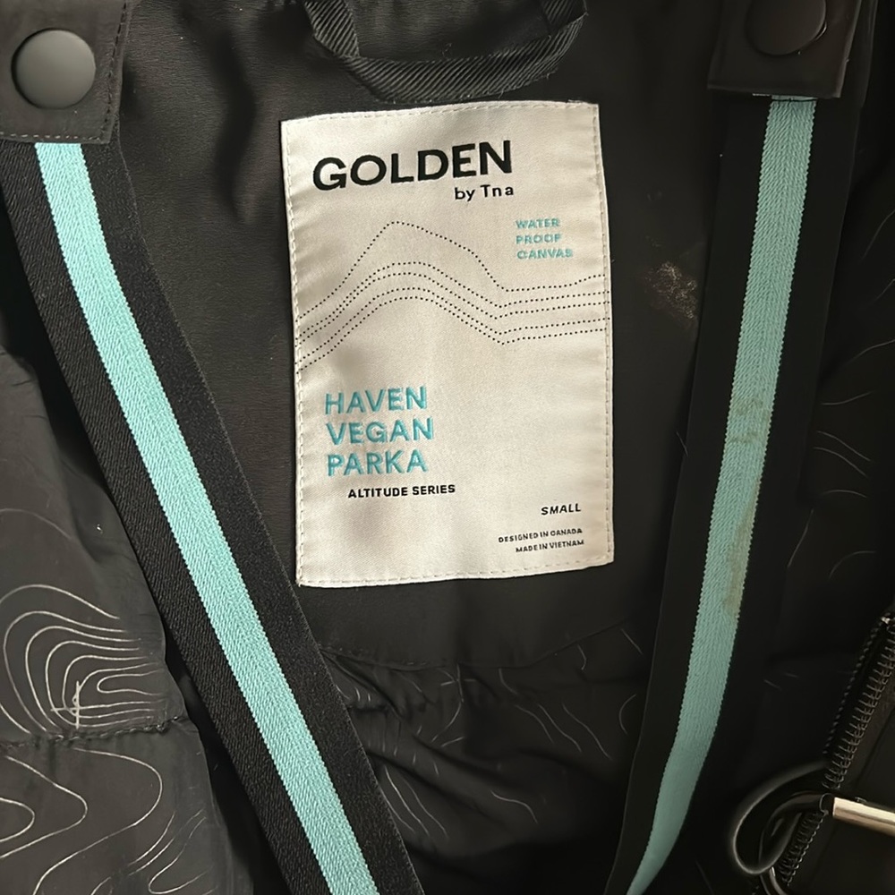 Aritzia Golden by Tna Haven Vegan Parka Black Size Small